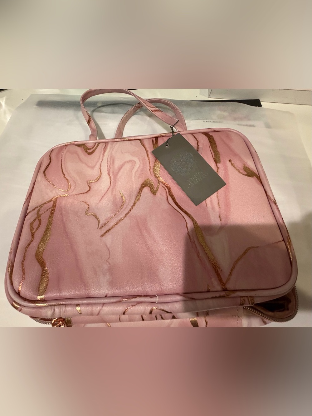 Vince Camuto Pink and Gold Marble Tote